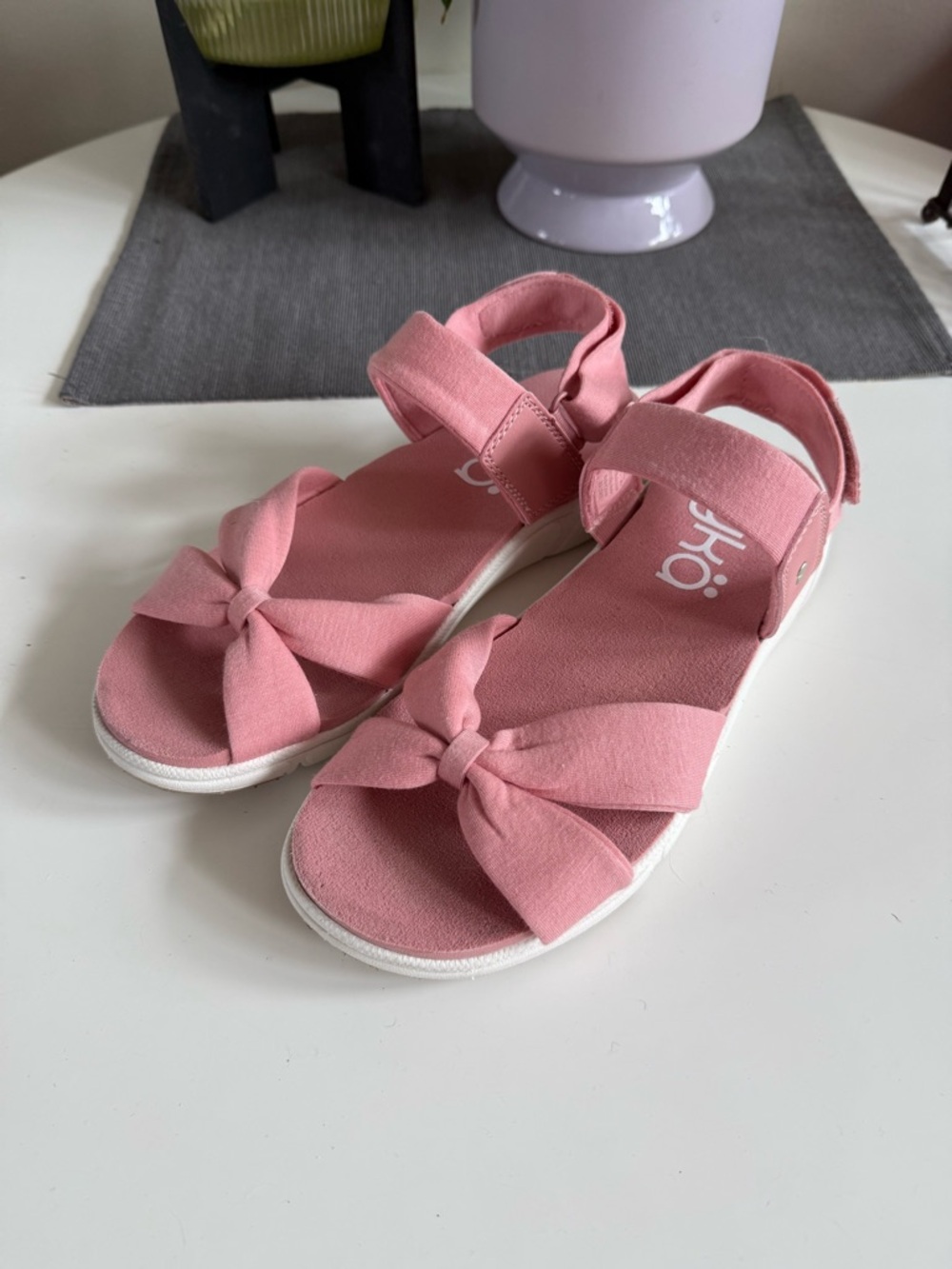 Ryka Pink Bow Detail Comfort Sandals